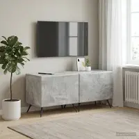 Prolenta Maison Exclusive - Meuble TV gris béton, fabriqué en panneaux de particules