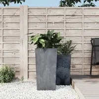 Prolenta Maison Exclusive - Jardinière avec bac amovible, gris, 21/49 litres, en polypropylène