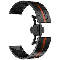 StarTech.com Bracelet pour montre connectée - Bracelet universel - 20 mm - Acier inoxydable - Boucle déployante - Noir et rouge