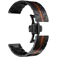 StarTech.com Bracelet pour montre connectée - Modèles GT6/GT5/GT4, 46 mm - Acier inoxydable - Boucle déployante - Noir/Rouge