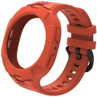 StarTech.com Bracelet en silicone avec coque de protection en TPU - Samsung Galaxy Watch 8 44 mm - Bracelet pour montre connectée - Protection contre les chocs - Orange