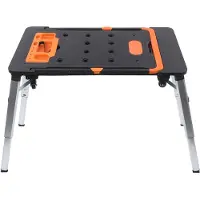 StarTech.com Table de travail multifonctionnelle - Établi pliable 7-en-1 - Capacité de charge : 250 kg - Hauteur réglable de 52 à 78 cm - Équipé de roulettes, dont 2 verrouillables - Noir