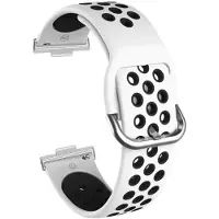 StarTech.com Bracelet en silicone - Bracelet de sport pour montre connectée - Compatible avec Watch Fit 5/5 Pro - 20 cm - Fermeture à boucle - Blanc et noir