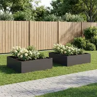 Prolenta Maison Exclusive - Deux jardinières pour l'extérieur, couleur noire, dimensions 80 x 80 x 30 cm