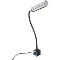 StarTech.com Lampe de travail LED avec aimant – lampe pour machine à coudre et perceuse à colonne – col de cygne flexible – étanche IP67 – base magnétique – prise européenne 220V – noire