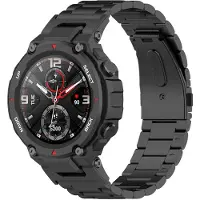 StarTech.com Bracelet pour montre connectée - T-Rex Pro - Acier inoxydable - Bracelet métallique - Style 2 - Noir