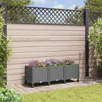 Prolenta Maison Exclusive - Jardinière sur roulettes, gris clair, 120 x 40 x 48 cm, en plastique PP