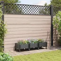 Prolenta Maison Exclusive - Jardinière sur roulettes, noire, 120 x 40 x 29 cm, en plastique PP