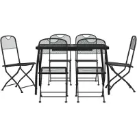 DKD Home Decor salon de jardin 7 pièces Anthracite Métal déployé