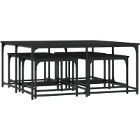 vidaXL Tables d'ensemble 5 pcs noir bois composite
