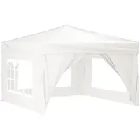 vidaXL Tente de réception pliante avec parois latérales blanche 3x3 m