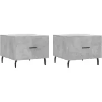 vidaXL Tables basses 2 pcs. Gris béton 50x50x40 cm Bois composite