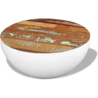 vidaXL Table basse en forme de coupe Vieux bois massif 60x60x30 cm