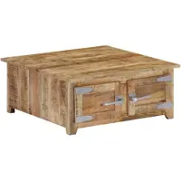 vidaXL Table basse 70x70x30 cm en bois massif de manguier