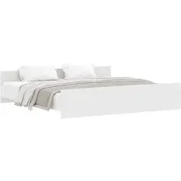 vidaXL Cadre de lit avec tête et pied de lit blanc 200x200 cm