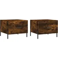 vidaXL Tables basses 2 pcs. Chêne fumé 50x50x40 cm Bois composite