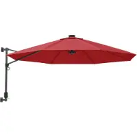 vidaXL Parasol mural avec LEDs 290 cm leuchtend rot