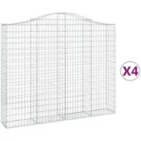 vidaXL Gabions 4 pcs voûtés 200x30x160/180 cm en fer