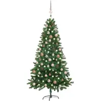 vidaXL Arbre de Noël artificiel avec éclairage & boules 180 cm vert