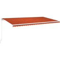 vidaXL Store banne rétractable avec LED 600x300 cm Orange et brun