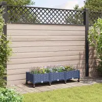 Prolenta Maison Exclusive - Jardinière sur roulettes, bleu-gris, 120 x 40 x 33 cm, en plastique PP