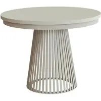 Beautysofa | Table extensible ronde LUMI, diamètre 120–200 cm, table pour salle à manger, style loft, style scandinave, revêtement en cachemire