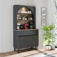 Skye Decor , Table gigognes de haute qualité (3 pièces) - Anthracite et pin Atlantique