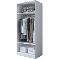Skye Decor , armoire de haute qualité, blanche, 90x210x57,5 cm, mélaminé de classe E1, à fixer au mur
