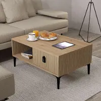 Skye Decor , table basse Nesting (3 pièces), finition chêne bleu saphir, 100% mélamine | Panneau de particules 100% recouvert de mélamine