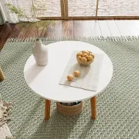 OEM Table ronde pour salle à manger - Table à manger minimaliste - Diamètre 60 cm - Blanche - Bois