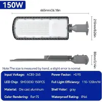 StarTech.com Lampe de rue LED - 150 W - Lampe extérieure - Tension : 85–265 V (courant alternatif) - Boîtier en aluminium - Pour montage mural - LED intégrées
