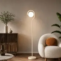 Opviq , lampe sur pied de haute qualité, beige, diamètre 15 cm, culot E27, dimensions 30x30x160 cm | Design moderne