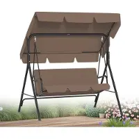 OEM Transat de jardin 3-Zits avec auvent réglable et coussins, idéal pour le jardin et la terrasse