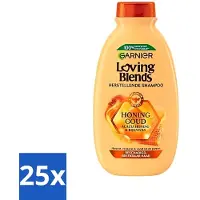 Garnier Shampooing Loving Blends - Miel doré - Cheveux abîmés et cassants - 300 ml - Pack avantage - 25 pièces