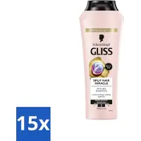 Schwarzkopf Gliss-Kur - Shampooing - Spliss Wunder - Répare les pointes fourchues - 400 ml - Pack avantage - 15 pièces