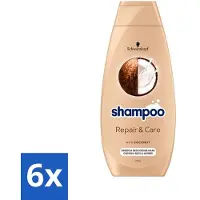 Schwarzkopf - Shampooing Repair & Care - Régénère les cheveux abîmés - 400 ml - Pack avantage - 6 pièces