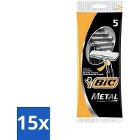 OEM Bic - Lames de rasoir - Métal - Lame simple - Lames jetables - 5 lames de rasoir - Pack avantage - 15 pièces