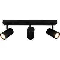 LEDVION Spot LED Plafond Noir 3 spot Rectangulaire GU10 sans ampoule
