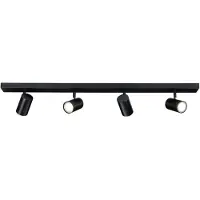 LEDVION Spot LED Plafond Noir 4 spot Rectangulaire GU10 3W blanc neutre