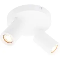 LEDVION Spot LED Plafond Blanc 2 spot Carre GU10 3W blanc chaud