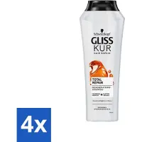 Schwarzkopf Gliss Kur - Shampooing - Femme - Hydratant - 250 ml - Pack avantage - 4 pièces