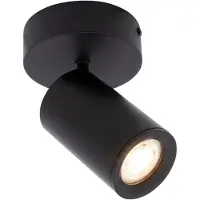 LEDVION Spot LED Plafond Noir 1 spot douille GU10