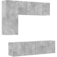 vidaXL Meuble-paroi 5 pièces gris béton Bois composite