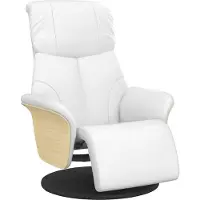 vidaXL Fauteuil relax avec repose-pieds Blanc Similicuir