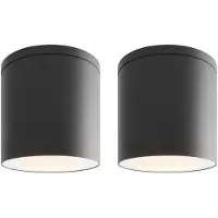 LEDVION lot de 2 spot LED en saillie noir rond 3W blanc chaud