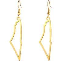 Torribaly Boucles d'oreilles pendantes en acier inoxydable avec carte de la Palestine pour femmes