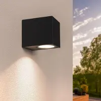 LEDVION Lampe murale , indice de protection IP54, 35W, sans ampoule GU10, couleur noire, variateur intégré, 220-240V