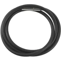 Typecat Collier en caoutchouc noir de 3 mm avec fermoir en acier inoxydable - 16 pouces
