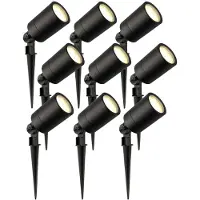 LEDVION Lot de 9 LED Extérieur Spot IP65 3W 2700K GU10 dimmable piquet