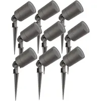 LEDVION Lot de 9 LED Extérieur Spot IP65 GU10 3W orientable sans ampoule